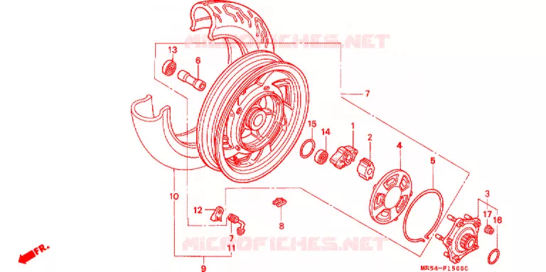 ROUE ARRIERE Honda MOTO 800 PC800 1998  PC800W
