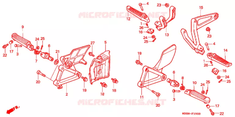 REPOSE PIED Honda MOTO 400 RVF 1994  RVF400RR