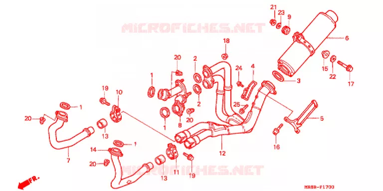 SILENCIEUX D'ECHAPPEMENT Honda MOTO 400 RVF 1994  RVF400RR