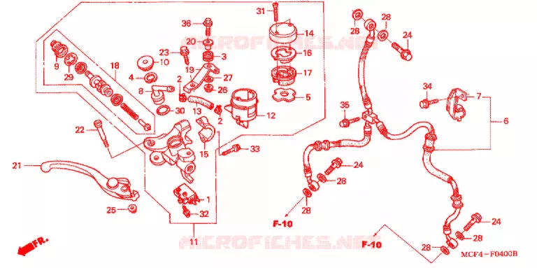 MAITRE CYLINDRE DE FREIN AVANT Honda MOTO 1000 RC 2001  RVT1000R1