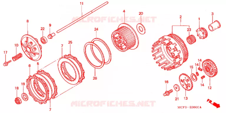 EMBRAYAGE Honda MOTO 1000 RC 2001  RVT1000R1