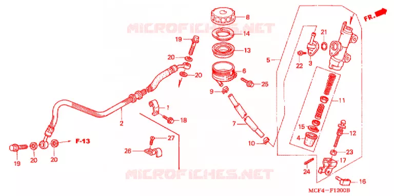 MAITRE-CYLINDRE DE FREIN ARRIERE Honda MOTO 1000 RC 2001  RVT1000R1