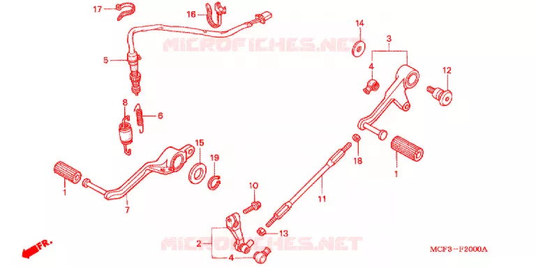 PEDALE Honda MOTO 1000 RC 2002  RVT1000R2