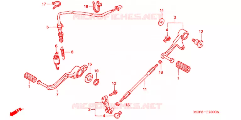 PEDALE Honda MOTO 1000 RC 2003  RVT1000R3