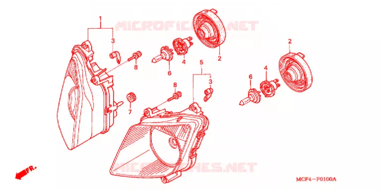 PHARE Honda MOTO 1000 RC 2004  RVT1000R4