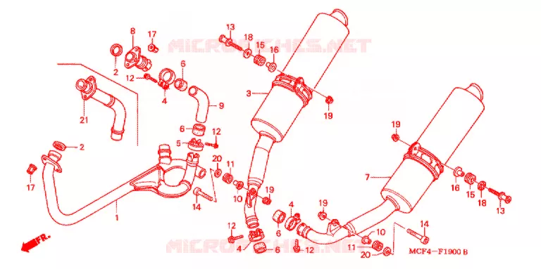 SILENCIEUX D'ECHAPPEMENT Honda MOTO 1000 RC 2005  RVT1000R5