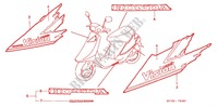 AUTOCOLLANTS (2) pour Honda VISION MET IN 50 de 1993