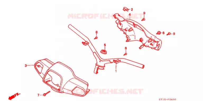 GUIDON - CARENAGE Honda SCOOTER 50 VISION 1993  SA502P