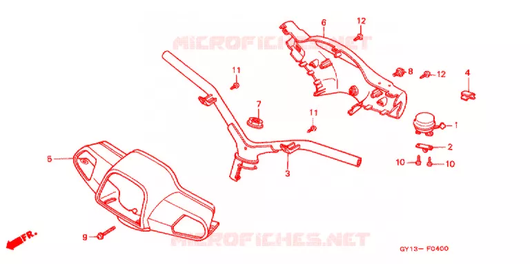GUIDON - CARENAGE Honda SCOOTER 50 VISION 1995  SA502R