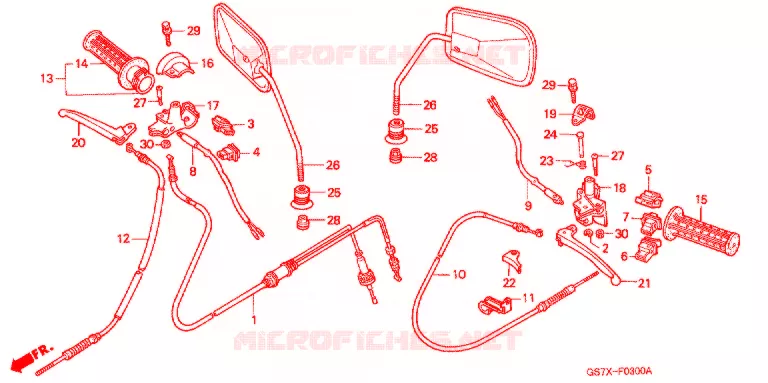 COMMODOS - POIGNEES Honda SCOOTER 50 ELITE 1999  SA50PX