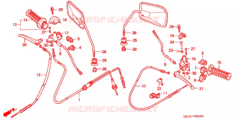 COMMODOS - POIGNEES Honda SCOOTER 50 ELITE 1999  SA50X
