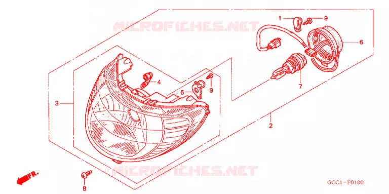 PHARE Honda SCOOTER 100 SPACY 2004  SCR100WH3