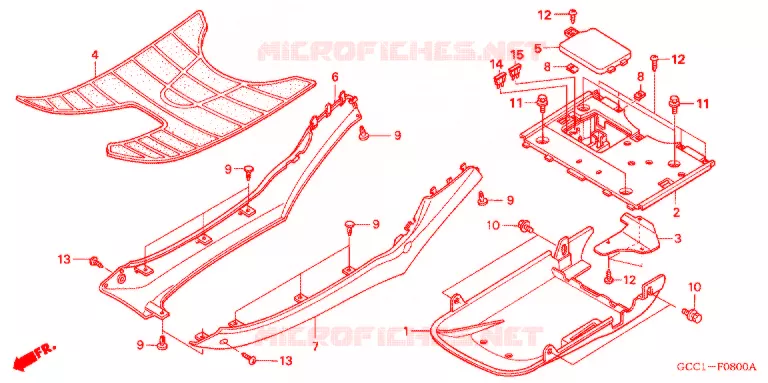 PLANCHER Honda SCOOTER 100 SPACY 2003  SCR100WH3