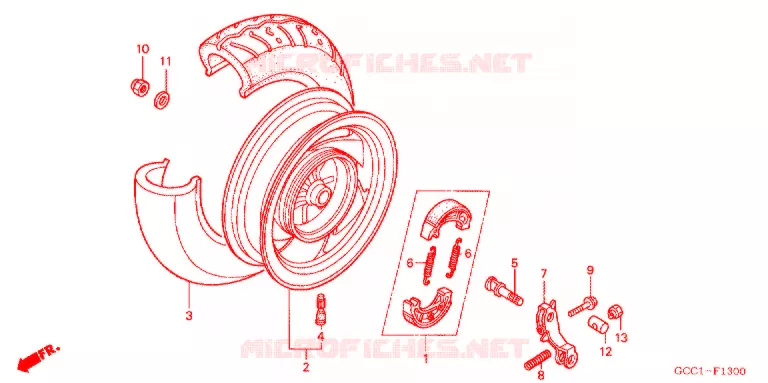ROUE ARRIERE Honda SCOOTER 100 SPACY 2005  SCR100WH3