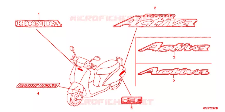 AUTOCOLLANTS Honda SCOOTER 100 ACTIVA 2003  SCV100CM2