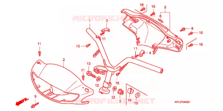 GUIDON - CARENAGE Honda SCOOTER 100 ACTIVA 2003  SCV100CM2