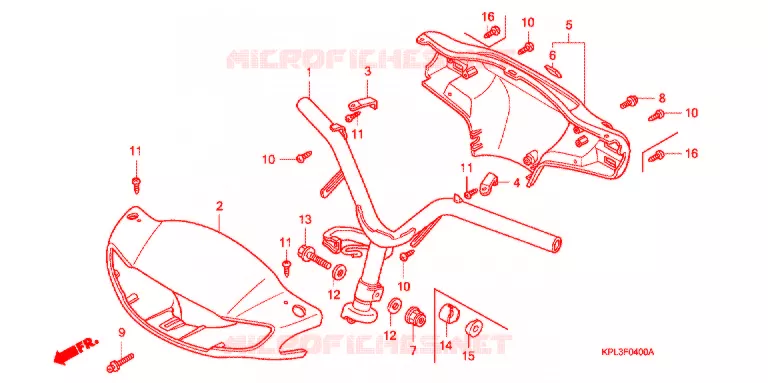 GUIDON - CARENAGE Honda SCOOTER 110 ACTIVA 2010  SCV1109