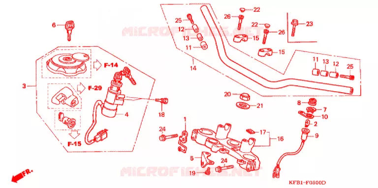 GUIDON - TE DE FOURCHE Honda MOTO 230 SL 2003  SL2301