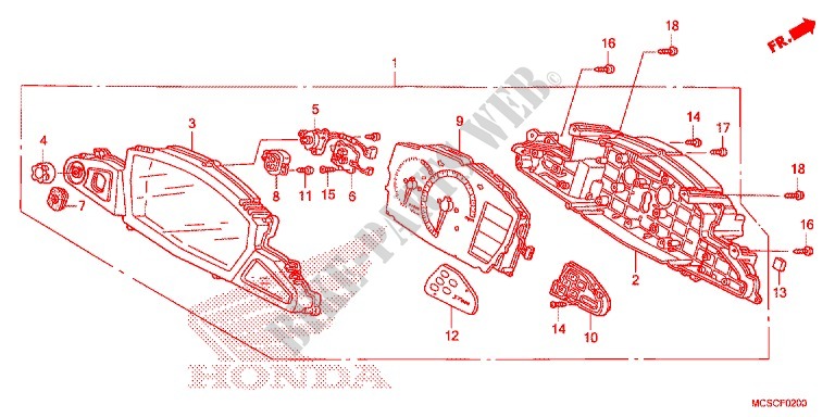 COMPTEUR pour Honda ST 1300 ABS de 2013