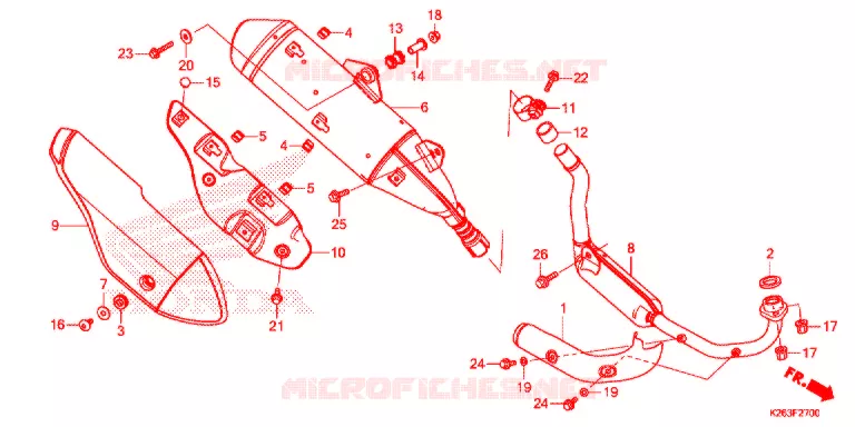 SILENCIEUX D'ECHAPPEMENT Honda MOTO 125 MSX 2015  MSX125F
