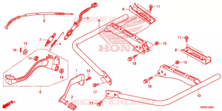 PEDALE - REPOSE PIED Honda ATV 420 FOURTRAX 2015  TRX420FE1F