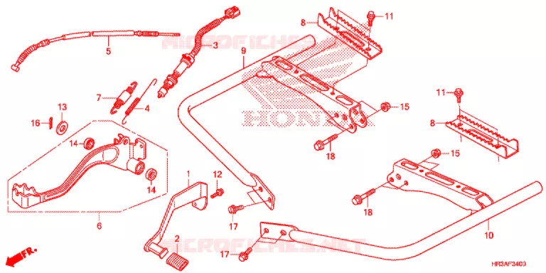 PEDALE - REPOSE PIED Honda ATV 420 FOURTRAX 2015  TRX420FE1F