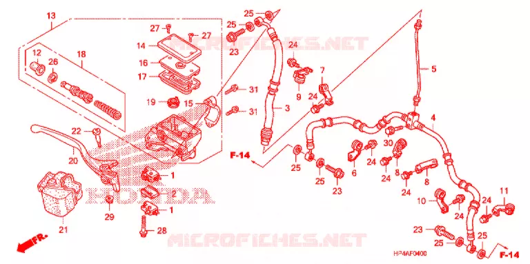 LEVIER DE GUIDON - CABLE - COMMODO Honda ATV 420 FOURTRAX 2009  TRX420FE9