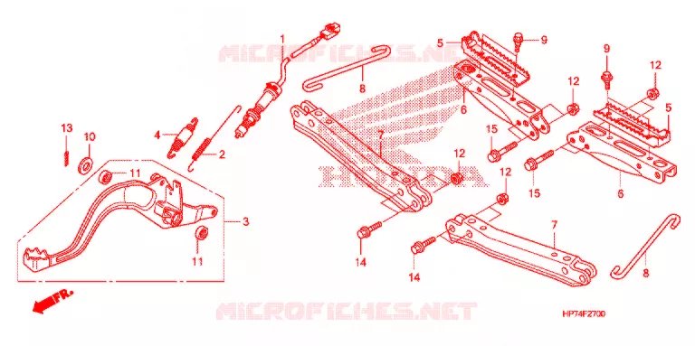 REPOSE PIED - PEDALE Honda ATV 420 FOURTRAX 2009  TRX420FGA9