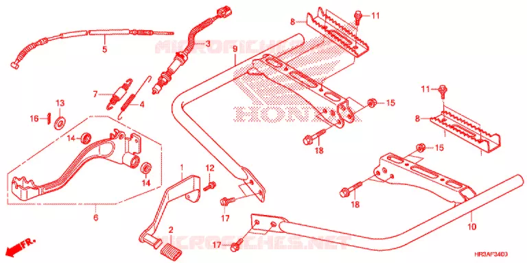 PEDALE - REPOSE PIED Honda ATV 420 FOURTRAX 2015  TRX420FM1F