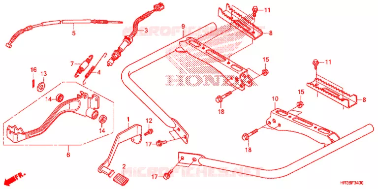 PEDALE - REPOSE PIED Honda ATV 420 FOURTRAX 2016  TRX420FM1G