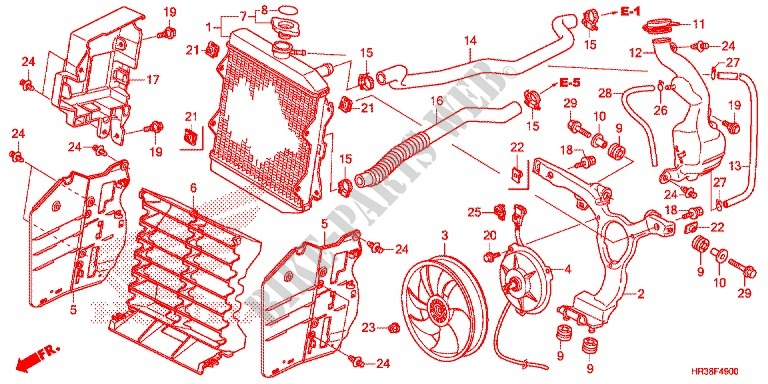 RADIATEUR pour Honda FOURTRAX 420 RANCHER 4X4 Manual Shift CAMO de 2016