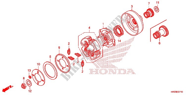 ROUE LIBRE DE DEMARREUR pour Honda FOURTRAX 420 RANCHER 4X4 Manual Shift CAMO de 2016
