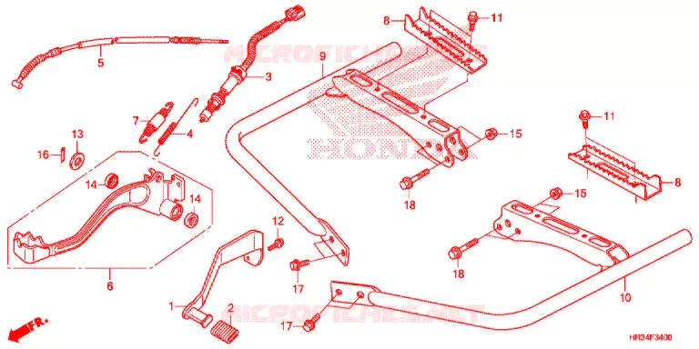 PEDALE - REPOSE PIED Honda ATV 420 FOURTRAX 2014  TRX420FM2E
