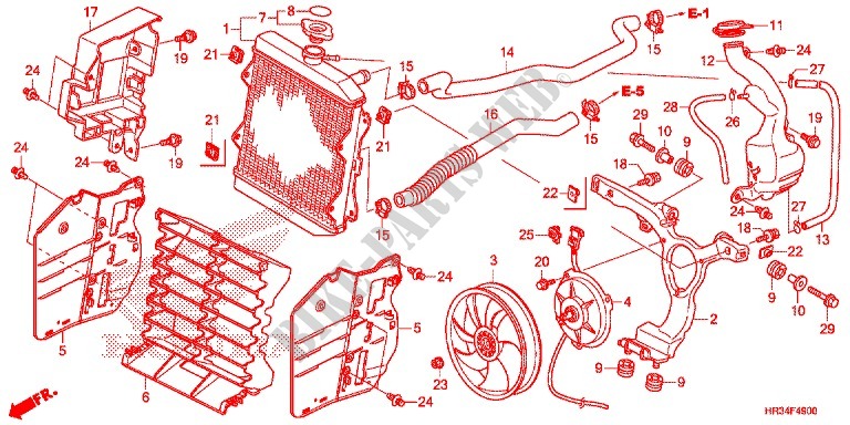 RADIATEUR pour Honda FOURTRAX 420 RANCHER 4X4 EPS Manual Shift CAMO de 2014