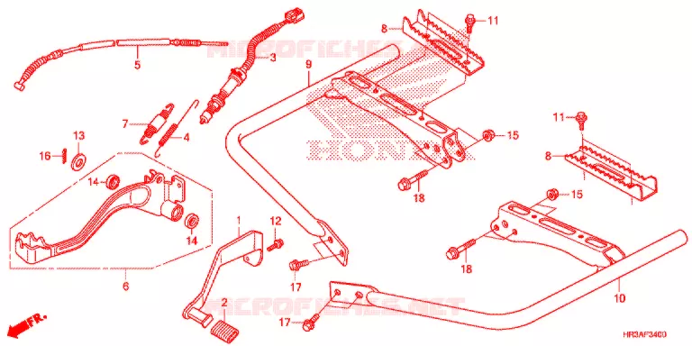 PEDALE - REPOSE PIED Honda ATV 420 FOURTRAX 2015  TRX420FM2F