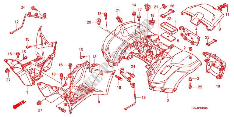 GARDE BOUE ARRIERE pour Honda FOURTRAX 420 RANCHER 4X4 Manual Shift CAMO de 2007