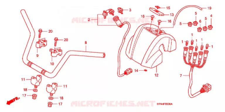 GUIDON (1) Honda ATV 420 FOURTRAX 2007  TRX420FM7