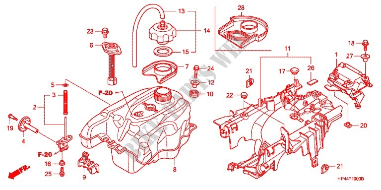 RESERVOIR A CARBURANT pour Honda FOURTRAX 420 RANCHER 4X4 Manual Shift CAMO de 2007