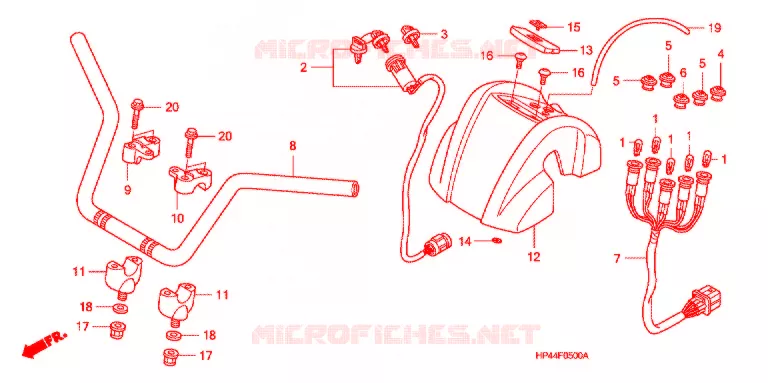 GUIDON (1) Honda ATV 420 FOURTRAX 2007  TRX420FM7