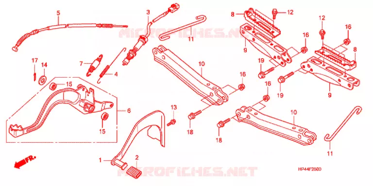 REPOSE PIED - PEDALE Honda ATV 420 FOURTRAX 2007  TRX420FM7
