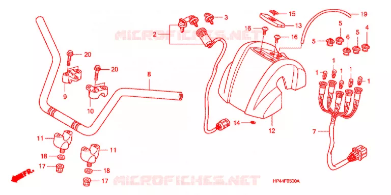 GUIDON (1) Honda ATV 420 FOURTRAX 2007  TRX420FM7