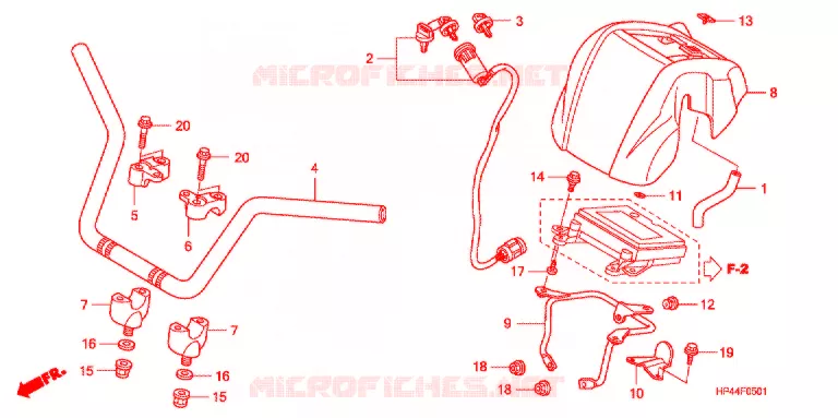 GUIDON (2) Honda ATV 420 FOURTRAX 2008  TRX420FM8
