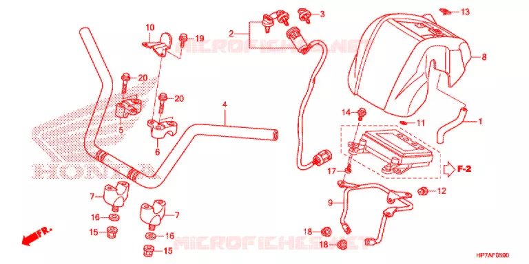GUIDON Honda ATV 420 FOURTRAX 2012  TRX420FPAC
