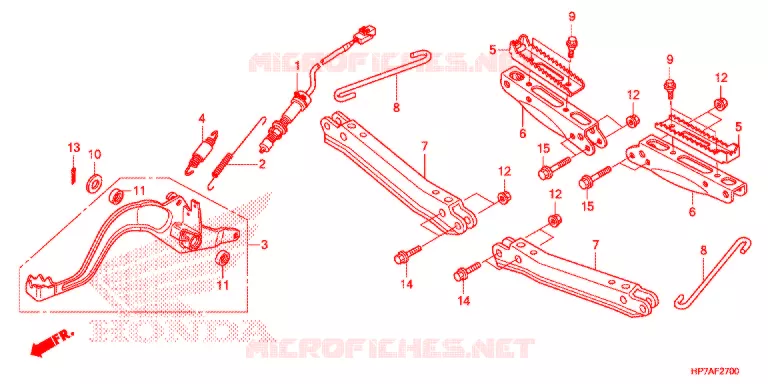 REPOSE PIED - PEDALE Honda ATV 420 FOURTRAX 2013  TRX420FPAD