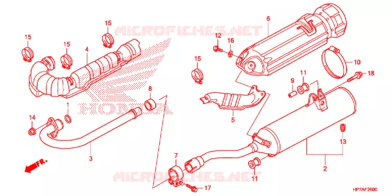 SILENCIEUX D'ECHAPPEMENT Honda ATV 420 FOURTRAX 2013  TRX420FPAD