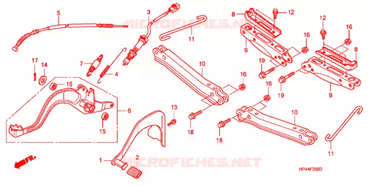 REPOSE PIED - PEDALE Honda ATV 420 FOURTRAX 2007  TRX420TE7