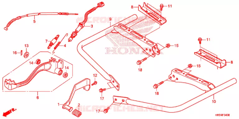 PEDALE - REPOSE PIED Honda ATV 420 FOURTRAX 2014  TRX420TM1E