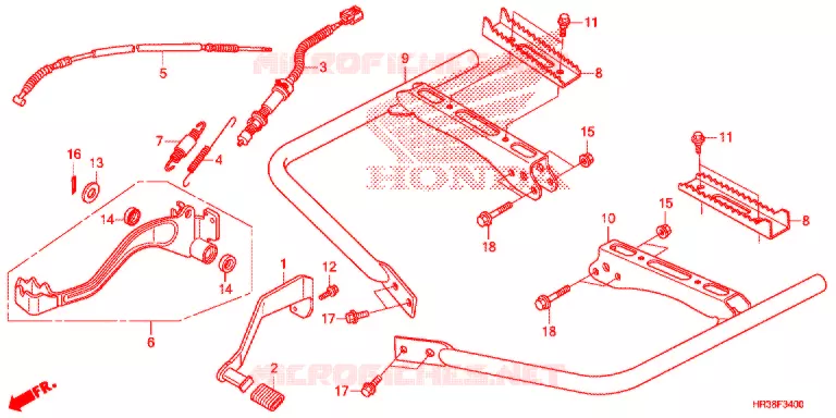 PEDALE - REPOSE PIED Honda ATV 420 FOURTRAX 2016  TRX420TM1G