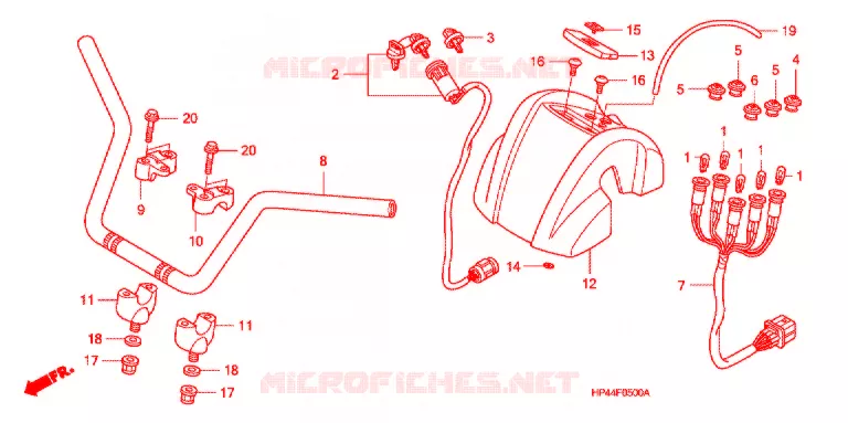 GUIDON (1) Honda ATV 420 FOURTRAX 2008  TRX420TM8