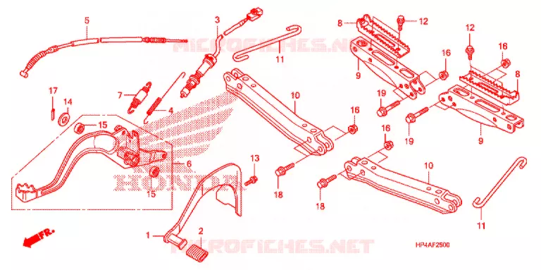 PEDALE - REPOSE PIED Honda ATV 420 FOURTRAX 2011  TRX420FMB